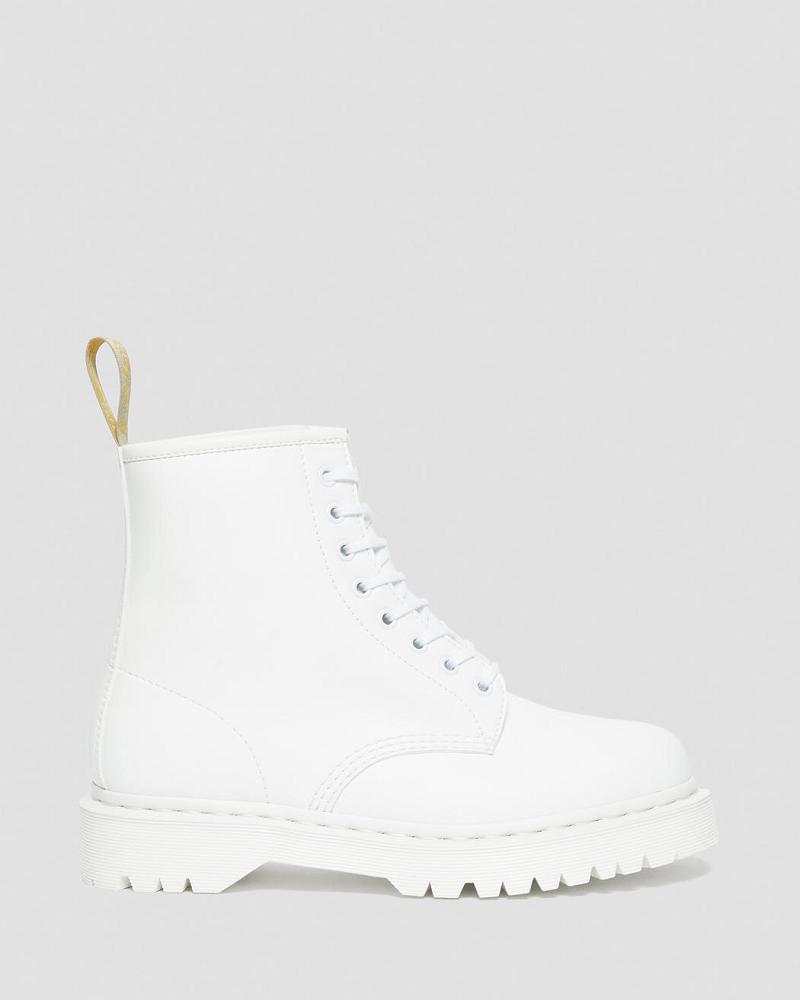 Dr Martens Vegan 1460 Bex Kemble Mono Platform Støvler Dame Hvide | DK 260DFM